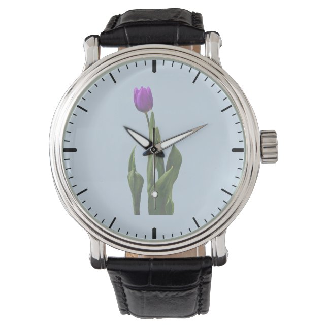 Single Lila Tulip Armbandsur (Framsida)
