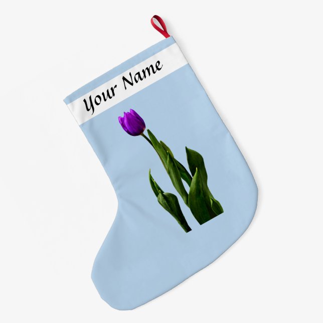 Single Lila Tulip Stor Julstrumpa (Baksidan (Hängande))