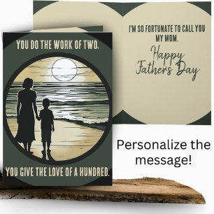 Single Mor Gratitude Fars dag Kort