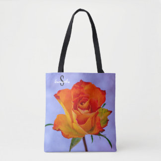 Single Orange and Yellow Rose Tote bag Tygkasse