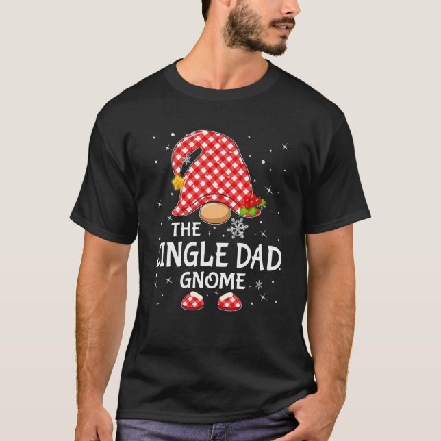 Single Pappa Gnome Matchning Familjejul Pajama T Shirt (Framsida)