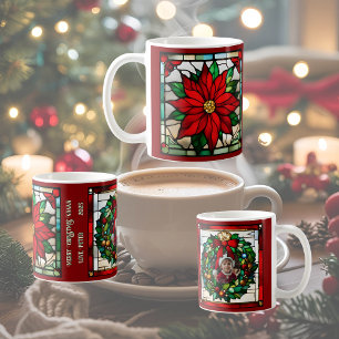 Single Poinsettias Faux-glaset Kaffemugg