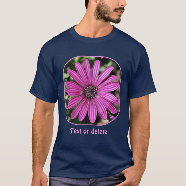 Single Purple African Daisy Flower Personalized T Shirt (Framsida)