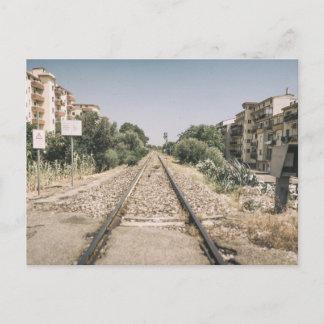 Single Railway Track in Southern Italy Vykort