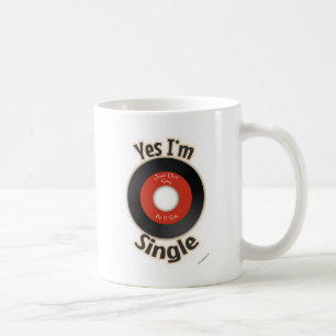 Single Record Flirty Retro Music Tecknad Slogan Kaffemugg
