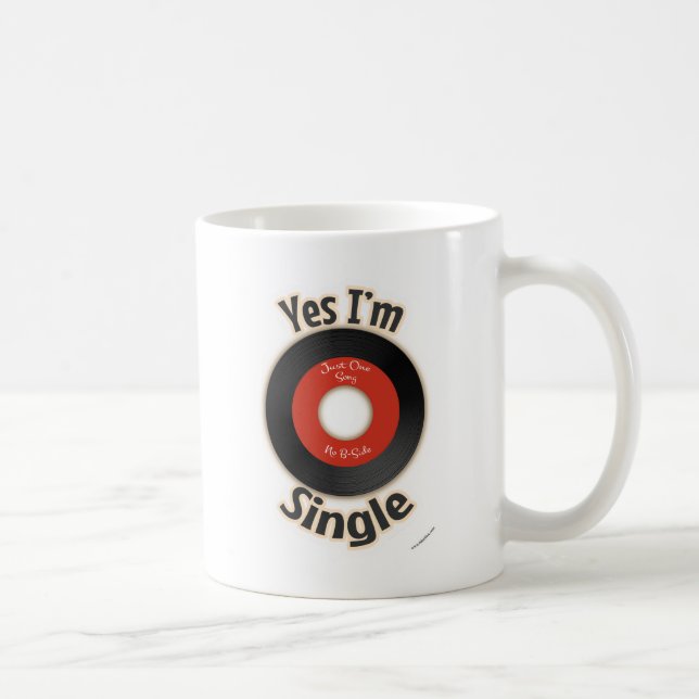 Single Record Flirty Retro Music Tecknad Slogan Kaffemugg (Höger)