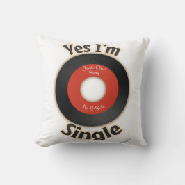 Single Record Flirty Retro Music Tecknad Slogan Kudde