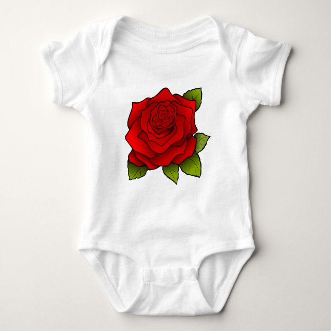Single Röd ros Tee (Framsida)