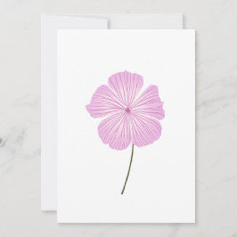 Single Rosa Lavatera Inbjudningar