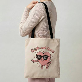 Single & Sassy Tote Bag Funny Single Life Gift  Tygkasse