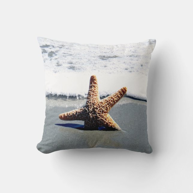 Single Starfish Tvättat Ashore Kudde (Framsida)