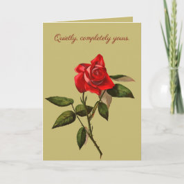 Single Stem Red Rose Isolated Vector Art Kort