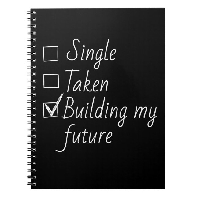 Single Taken Checklist Style Motivational Quote  Anteckningsbok (Framsidan)