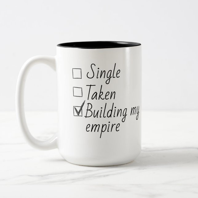 Single Taken Checklist Style Motivational Quote  Två-Tonad Mugg (Vänster)