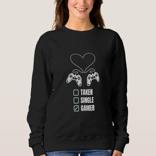 Single Taken Gamer Relationship  Valentine's Day f T Shirt (Framsida)
