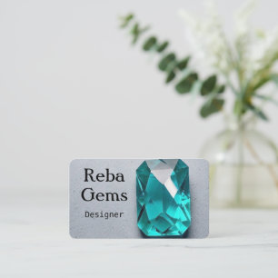 Single Teal Lucky Gem Visitkort