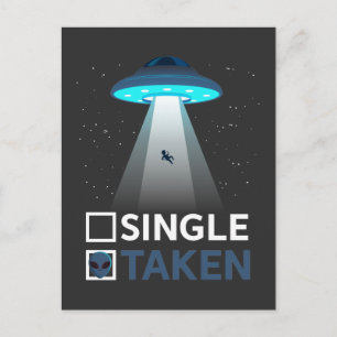Single Valentines day tog bort Alien Abduction Vykort