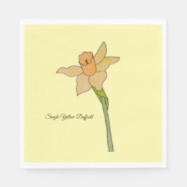 Single Yellow Daffodil with Orange Center Pappersservett