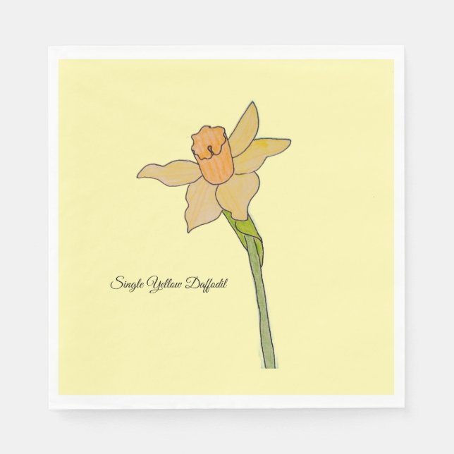 Single Yellow Daffodil with Orange Center Pappersservett (Framsidan)