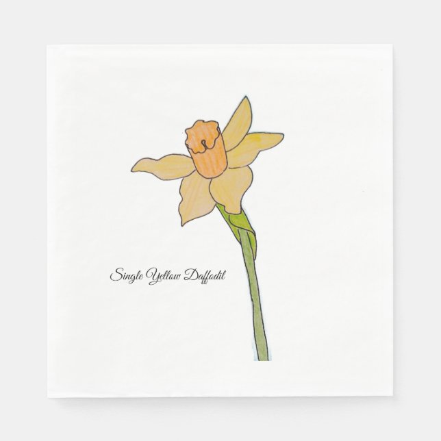 Single Yellow Daffodil with Orange Center Pappersservett (Framsidan)