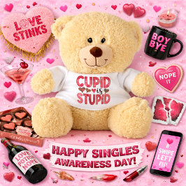 Singles Awareness Day-hälsning med Anti-Valentine Kort