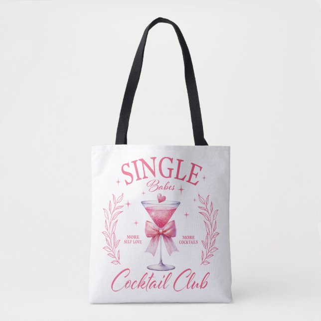 Singles Babes Cocktail Klubb Tote Bag Tygkasse (Framsida)