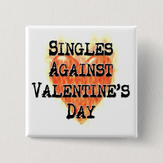 Singles mot Valentindagen Knapp (Framsida)