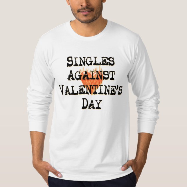 Singles mot Valentindagen Tee (Framsida)