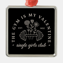 Singles Valentines dagar viktlyftande gym-flickor Julgransprydnad Metall