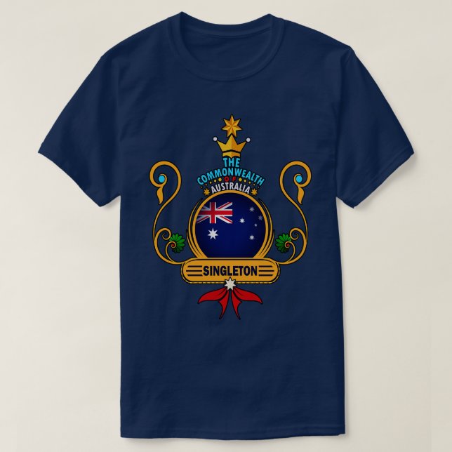 Singleton town Australian Flagga Souvenir T Shirt (Design framsida)