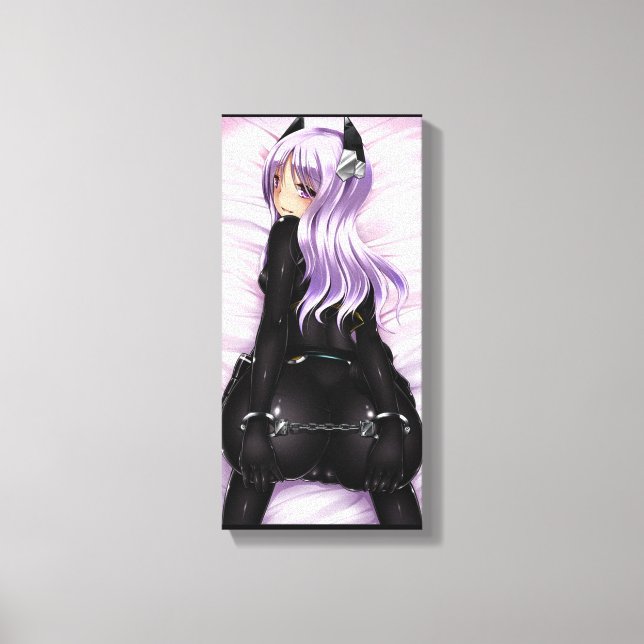 SingleZ "Make Me" Black and Lila Hentai Canvas (Framsida)