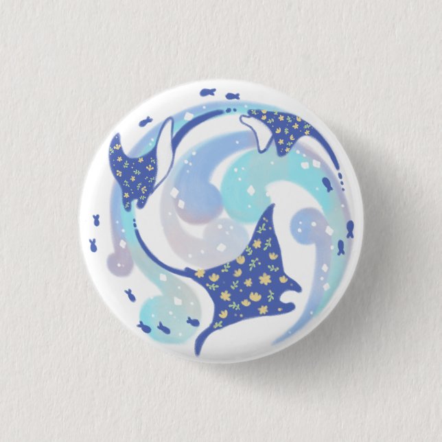 Singray in Ocean Illustration Knapp (Framsida)