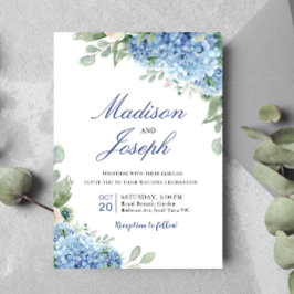 SINI Blue Hydrangea bröllopsinbjudan Inbjudningar