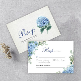 SINI Blue Hydrangea Responcard OSA Kort