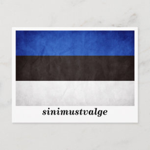 "sinimustvalge" Estland-Flagga Vykort
