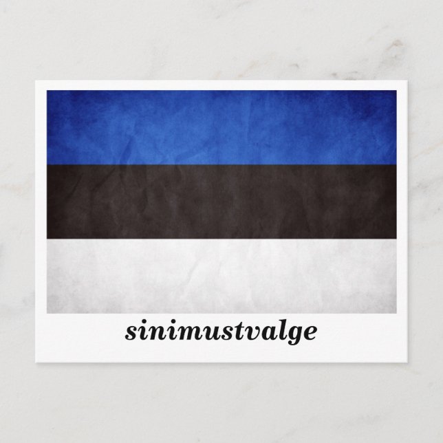 "sinimustvalge" Estland-Flagga Vykort (Framsida)
