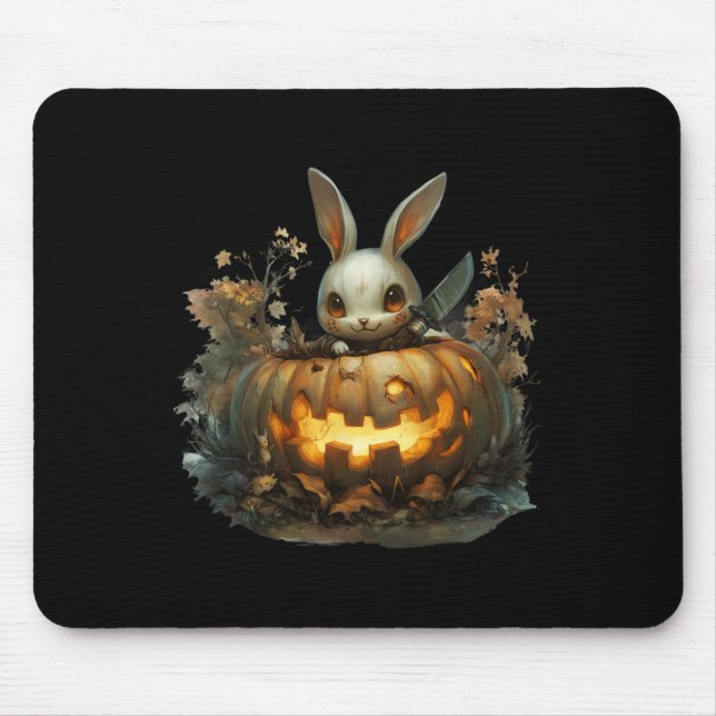 Sinister Bunny Mayhem Creepy Halloween Bunny Pumpk Musmatta (Framsidan)