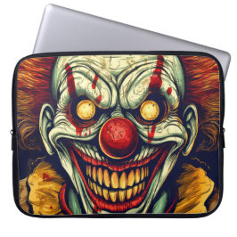 Sinister Carnival Clown Illustration Art Laptop Fodral