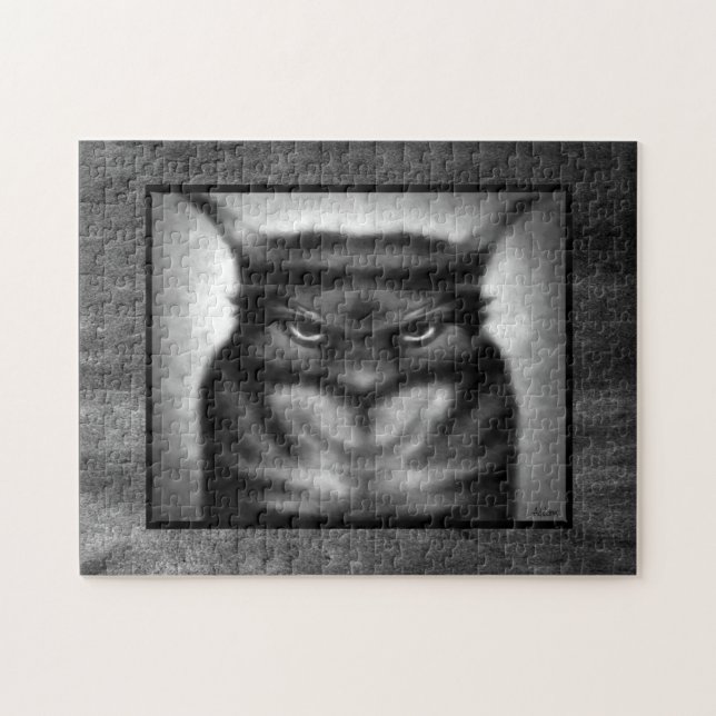 Sinister Cat Jigszle Puzzle Pussel (Horisontell)