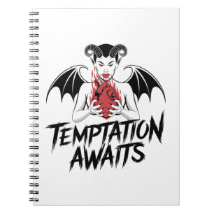 Sinister Gothic Demon Design - Temptation Awaits Anteckningsbok