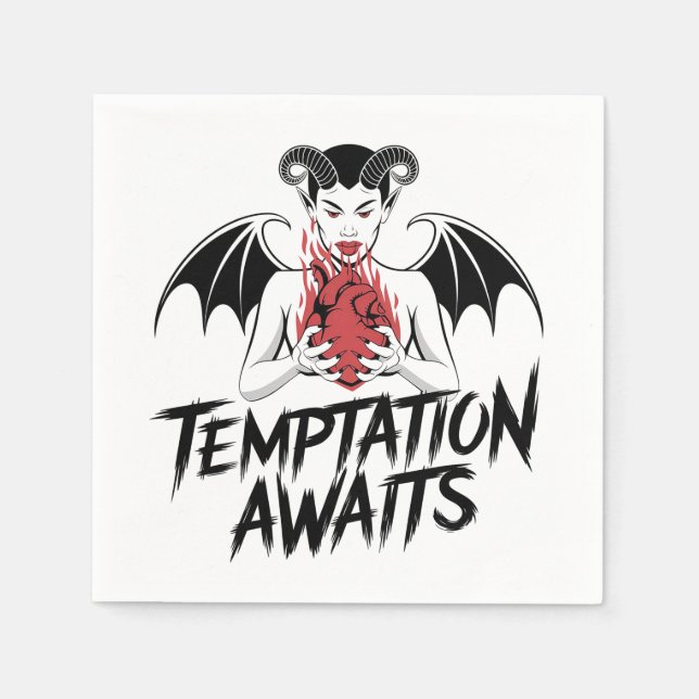 Sinister Gothic Demon Design - Temptation Awaits Pappersservett (Framsidan)