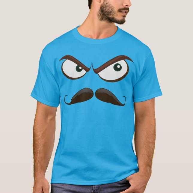 Sinister Mustache Emoji T-Shirt (Framsida)