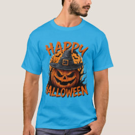 Sinister Pumpkin Witch Night Basic Manar T-Shirt