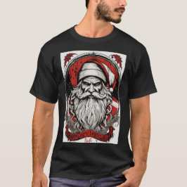 Sinister Santa Circle Tee: Retro Vector Art by Dan T Shirt