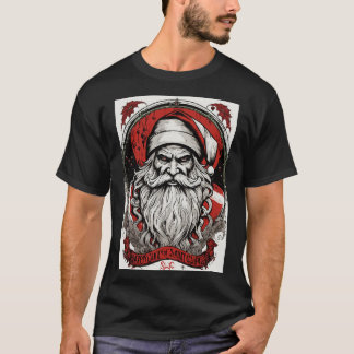 Sinister Santa Circle Tee: Retro Vector Art by Dan T Shirt