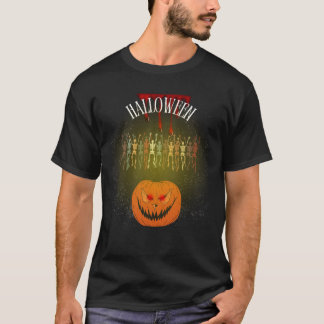 Sinister Smiling Pumpkin Halloween Design Design T Shirt