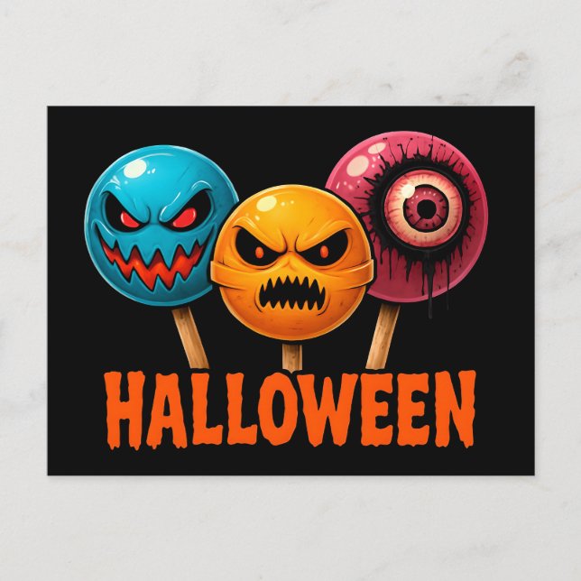 Sinister Sweets Halloween Helg Vykort (Framsida)