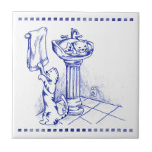 Sink and Towel Kattunge Bathroom Toile-utseende