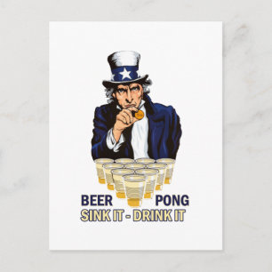 Sink it Drink it Abe Lincoln Vykort