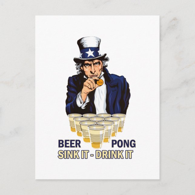 Sink it Drink it Abe Lincoln Vykort (Framsida)